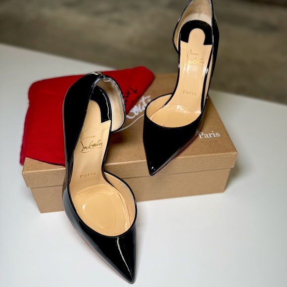 Christian Louboutin Iriza 100 Patent Black - Picture 1 of 4